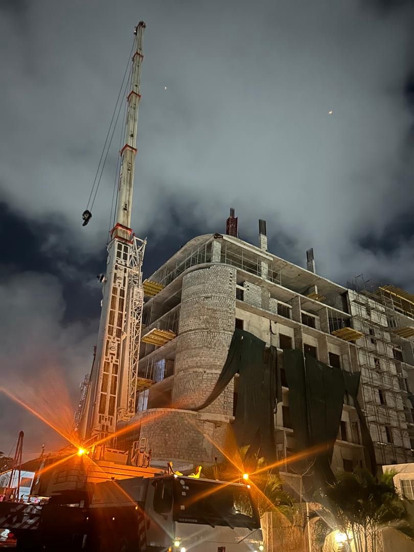 AIQ Ltd construction site at night